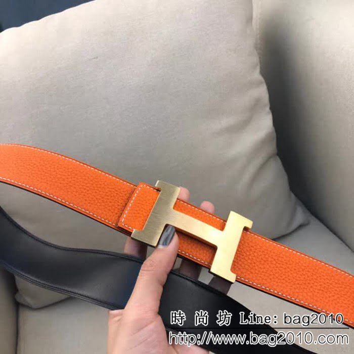 愛馬仕HERMES 專櫃原單 進口TOGO原版皮荔枝紋 高端男士皮帶 HHG1174